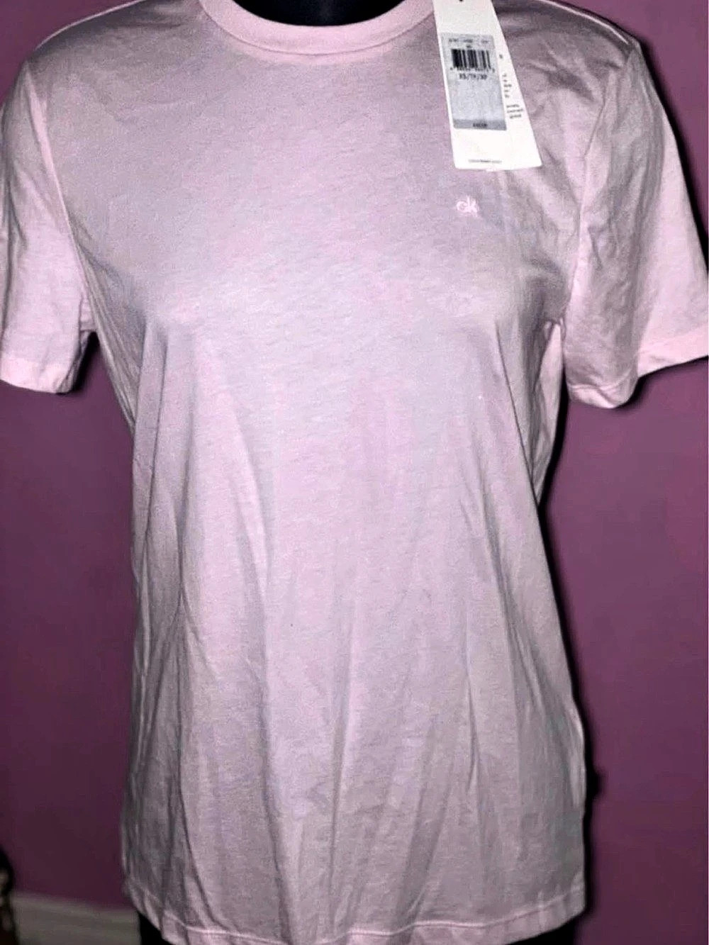 Calvin Klein Short Sleeve Logo T-Shirt Pink XS